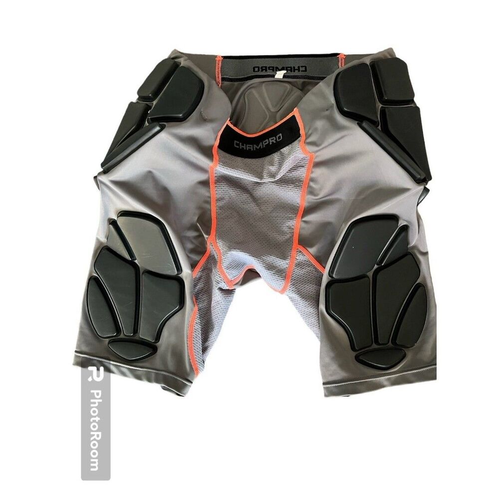 Champro Padded Men’s Athletic Shorts Compression Large Gray/Black/Orange